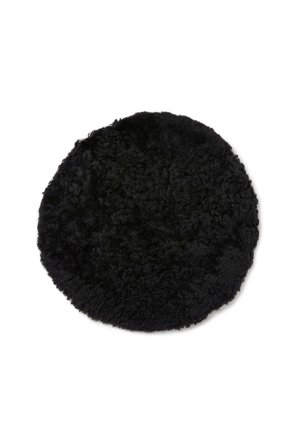 Skinnwille - Fårskinnsdyna rund Curly - Svart - Sittkuddar & stolsdynor - Från Homeroom
