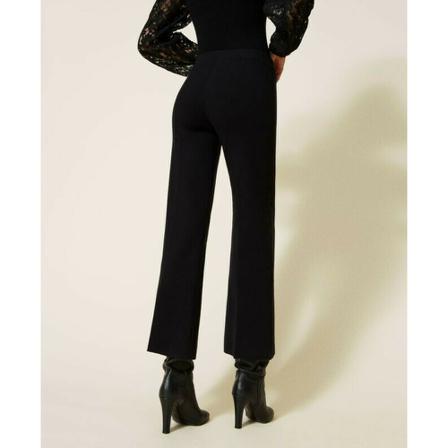 Twinset, Wide Trousers Zwart, Dames, Maat:S