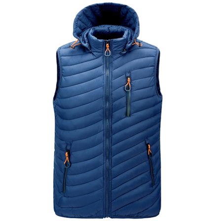 Stor Størrelse M-6XL Herre Vest Jakke Høst Vinter Vest Solid Farge Mann Hette Ermeløs Jakke