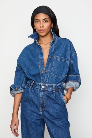 CAMILLA PIHL - Alex Shirt - Washed Dark Blue Size46