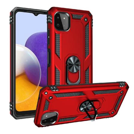 Samsung Galaxy A22 5g - Armor Hybrid Ring Skal - Röd Röd