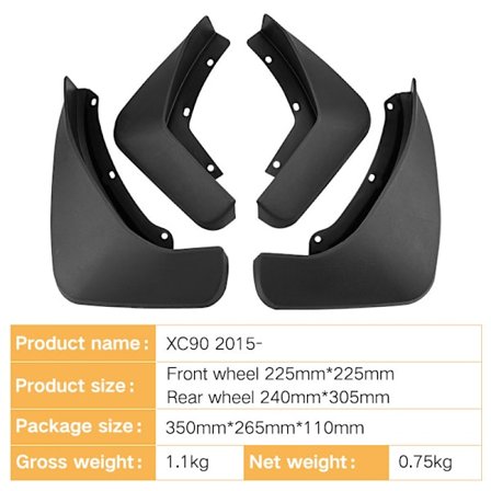 Bil Mudguard Kompatibel med Volvo Xc90 2015 Foran Bak Sprutbeskyttere Mudflaps Mud Flap Mudguards Biltilbehør Fender-Perfet