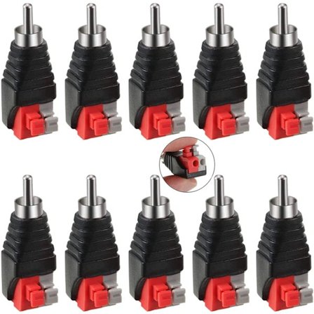 /EA/10 st RCA till högtalarkabeladapter Subwoofer Högtalare Phono RCA Hane