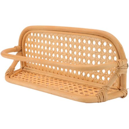 Rattan Vägghylla Handgjord Hållbar Naturlig Rattan Hängande Hylla Väggförvaring Hylla för Badrum Kök Vardagsrum
