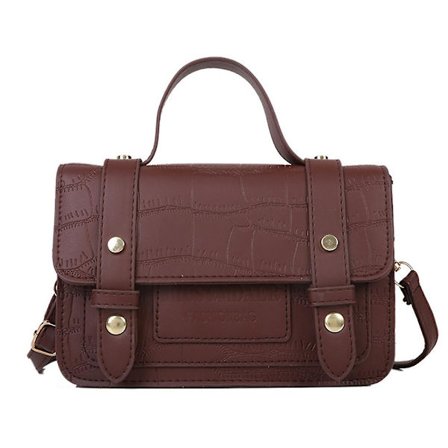 Fack med stor flikväska i kaffe