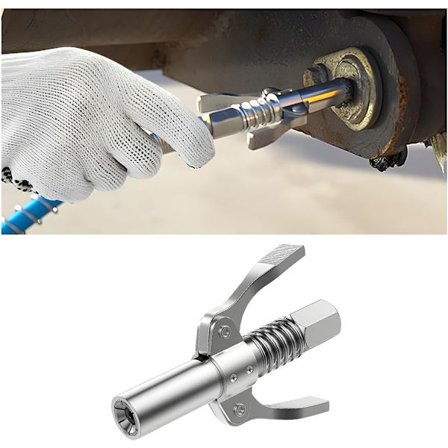 Smørepistolkobling, smørepistol passer alle 10 000 Psi pistoler, høyytelses hurtigkobling for smørepistol, kompatibel med alle typer pistoler