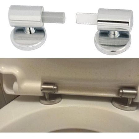 Pakke Traditionelt & Moderne Toiletsæde Udskiftningssæt med Quick Release Soft Close Hængsler, Topmonterede Hængsler, af DEBUNS