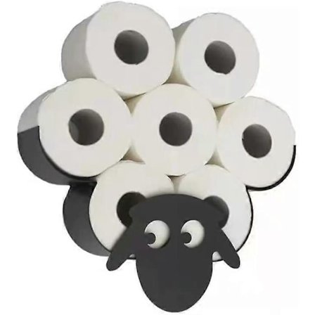 Toalettpapirholder Sau Svart Metall Veggmontert Toalettpapirstativ Baderomsvev Oppbevaring Metall Sau Rull Papirstativ Toalettpapir Oppbevaring