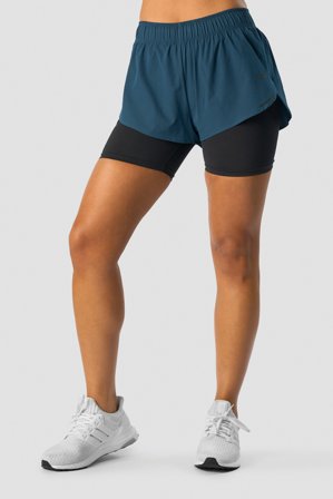 ICANIWILL - Charge 2-in-1 Shorts Wmn Teal - Shortsit - Naiset - Treenivaatteet ICIW:ltä