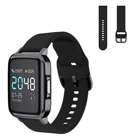 Haylou SmartWatch komfort silikone urrem - Sort Størrelse: L