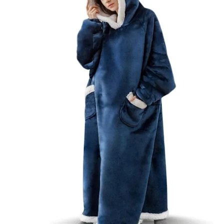 RYI-Hyggelig tæppe med ærmer, overdimensioneret blød tæppe hoodie sweater, Sherpa hoodie til kvinder og mænd, fluffy flannel TV-tæppe med ærmer