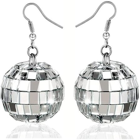 Disco Ball Øredobber 24mm Disco Punk Øredobber for Kvinner Jenter Smykker