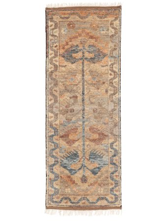 Usak Indiaas Vloerkleed Handgeknoopt 78X206 Tapijtloper Bruin/Oranje India