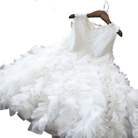 Lasten tyttöjen brodeerattu morsiusneito prinsessa tutu mekko hääjuhliin tanssiaismekko