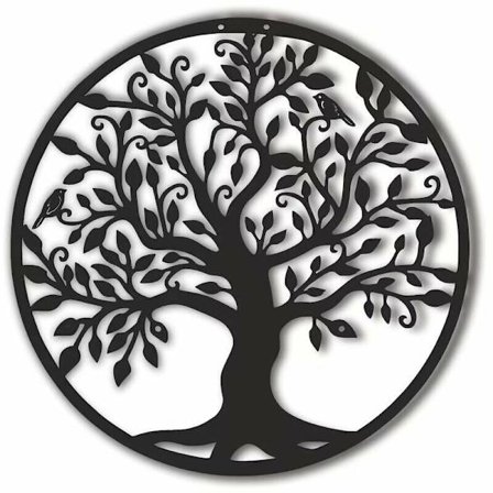 Metallveggdekorasjon Livets tre Metallveggdekorasjon Metallveggdekorasjon Hjemmedekorasjon, Veggdekorasjoner 3030 cm Svart,Svart