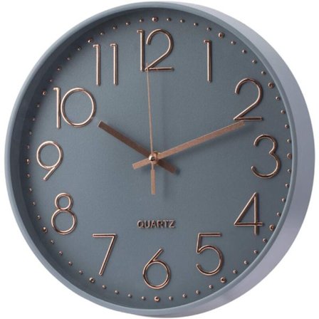 Stille, ikke-tikkende batteridrevet veggklokke, 30 cm moderne kvartsdesign, dekorativ veggklokke for kjøkken og kontor