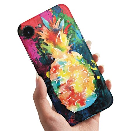 iPhone 16e - Cover/Mobilcover Regnbue Ananas