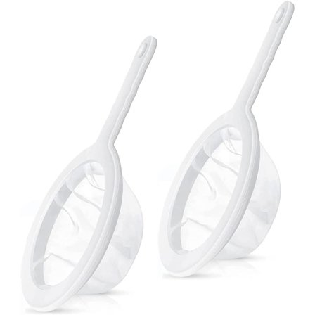 2 stk. Nylon Finmasket Sil, Plast Ultra Finmasket Sil med Håndtak, Til Filtrering av Juice Melk Mjød Kjøkken (100、200 Mesh)
