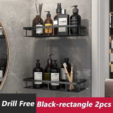 Hjørne Dusjkurver Badekar Organizer Hylle SVART REKTANGEL svart rektangel 2stk