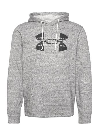 Ua Rival Terry Logo Hoodie Hoodie Trøje Grå Under Armour