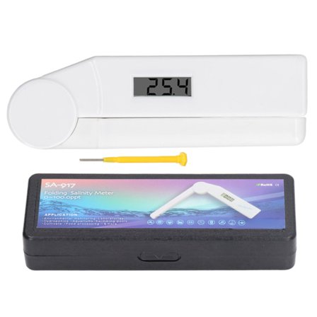 Digital saltholdighetstester, sammenleggbar, høy nøyaktighet, rask respons, 0 til 100 ppt bassengsalttester for akvarium og basseng