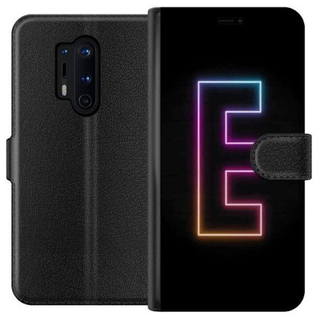 Yhteensopiva Lompakkokotelo OnePlus OnePlus 8 Pro Minimalistinen neonkirjain E kirkkaissa väreissä tummaa taustaa vasten modernissa ja tyylikkääss