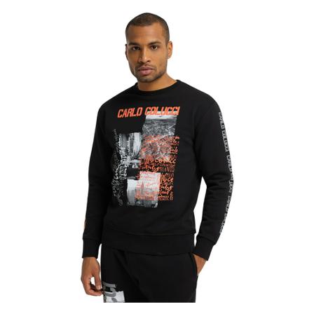 Carlo Colucci, Sweatshirt Zwart, Heren, Maat:S