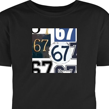 Lapsen t-paita 67 meemi vintage numerot kollaasi retro 6-7 numero klassinen typografia vintage suunnittelu