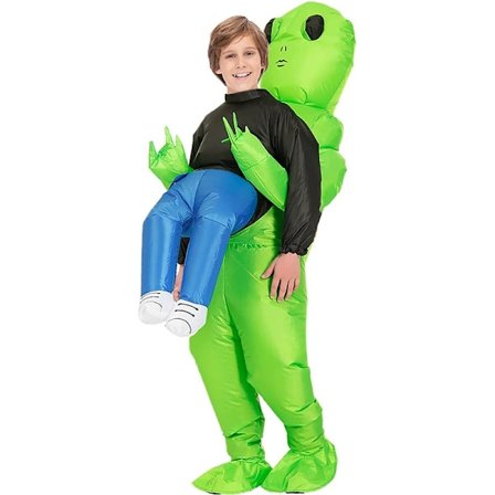 Oppustelig Alien Kostume til Børn, Grønt Halloween & Cosplay Outfit[JSR]