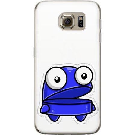 Kompatibel Mobilcover til Samsung Samsung Galaxy S6 Blå tegneseriefigur med åbent udtryk og store øjne i sjov illustration