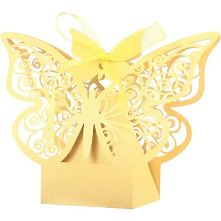 50 stk. sommerfugl slikæske til piges dåbsdekoration, kommunion