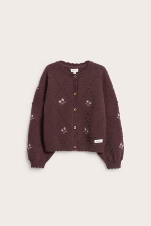 Newbie | Kardigan w kwiaty, z mieszanki wełny | Fioletowy