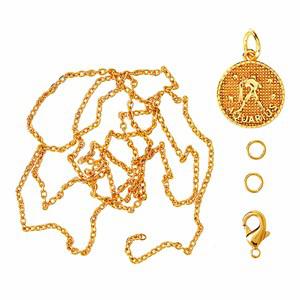 Me & My Box Gold Aquarius Zodiac Pendant Set One Size - Stationery - One size - Gold - Jewelries & Jewel-case