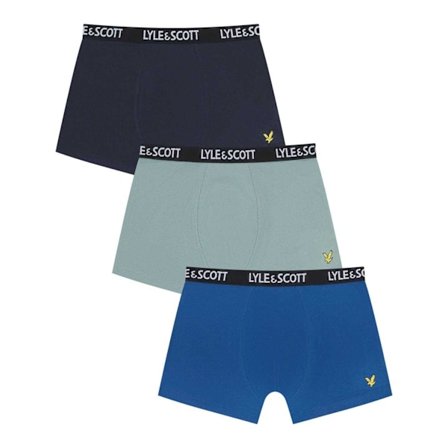 Lyle & Scott Boys Core Boxerkalsonger (3-pack) 6-8 År Royal