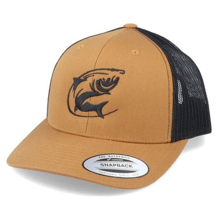 Skillfish - Brun trucker Keps - Oval Fishing Logo Retro Caramel Trucker @ Hatstore
