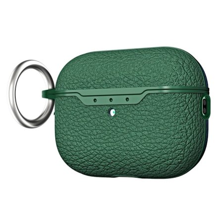 AirPods Pro 2 litchi texturfodral med spänne - Grön