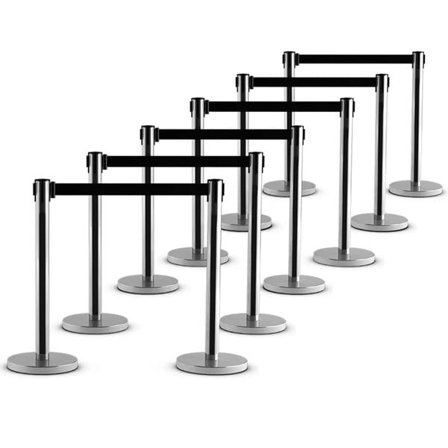 6-pack Avspärrningsstolpar med utdragbart band