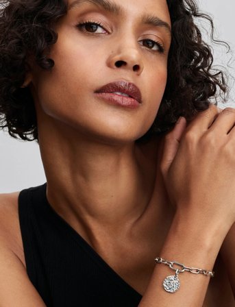 Pandora Cherry Blossom Sterling Silver Medallion With Clear Cubic Zirconia - Silver - ONE SIZE