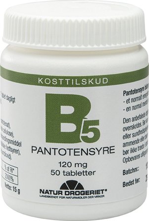 Natur Drogeriet B5 Pantotensyre 120 mg 50 tabl., Helse & Madvarer, Vitaminer, B-vitamin