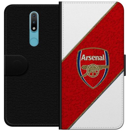 Kompatibelt Plånboksfodral till Nokia Nokia 2.4 Moschino Toy teddybjörn med enkel tecknad design, brun björn med vit tröja och tydlig logotyp på