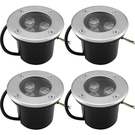 4 st utomhus LED infällda spotlights - Varmvitt, 3W IP65 infällda spotlights Runda däck 270 Lumen belysning Trädgårdsstig Gård Garage, 220V AC85-26