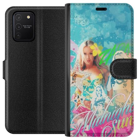 Kompatibel Tegnebogsetui til Samsung Galaxy S10 Lite Eventyrverden med Steve, Creeper og dyr i farverig blokgrafik