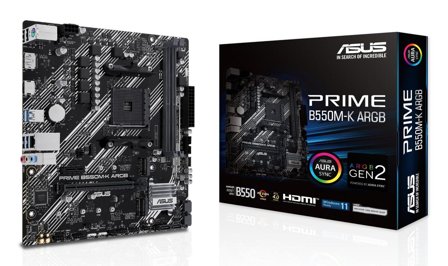 ASUS PRIME B550M-K ARGB - hovedkort - mikro ATX - Socket AM4 - AMD B550