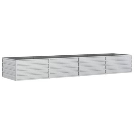 Vidaxl Odlingslåda Upphöjd Galvaniserat Stål 320x80x45 Cm Silver Silver
