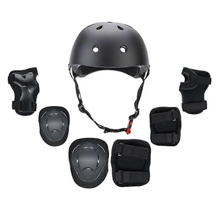 Beskyttelsesudstyr til børn, letvægts rulleskøjteløb Sort S