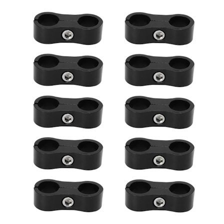 10 STK 6AN Slangeseparator Klemme Aluminiumlegering Drivstofflinjeseparator for 3/8 Drivstoff Olje Bremselinjer Vannrør