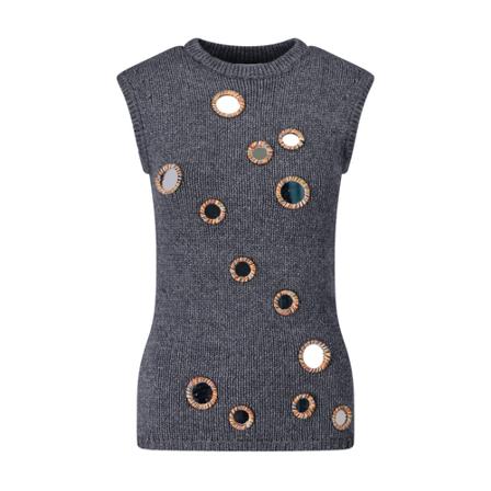 JW Anderson, Sleeveless Knitwear Grijs, Dames, Maat:L