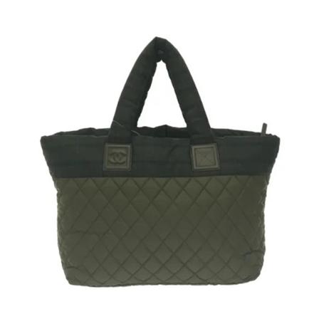 Chanel Vintage Pre-owned Canvas handTass , Groen , Dames , Maat: ONE Size Vintage Tassen