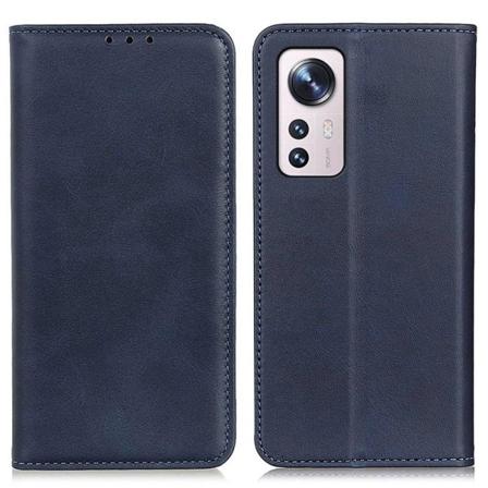 Xiaomi 12 Lite lompakkokotelo, aitoa nahkaa - Sininen Blue