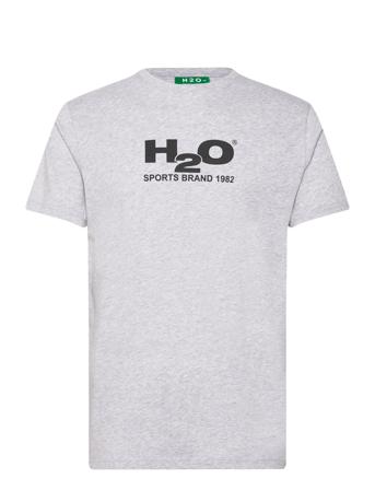 Logo Tee Tops T-Kortærmet Skjorte Grey H2O